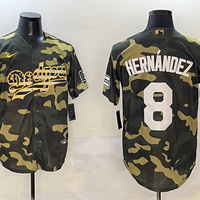 Men's Los Angeles Dodgers Enrique Hernandez #8 Camouflage Replica Player Jersey1