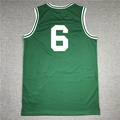 Men's Boston Celtics Bill Russell #6 Kelly Green Hardwood Classics Authentic Jersey1