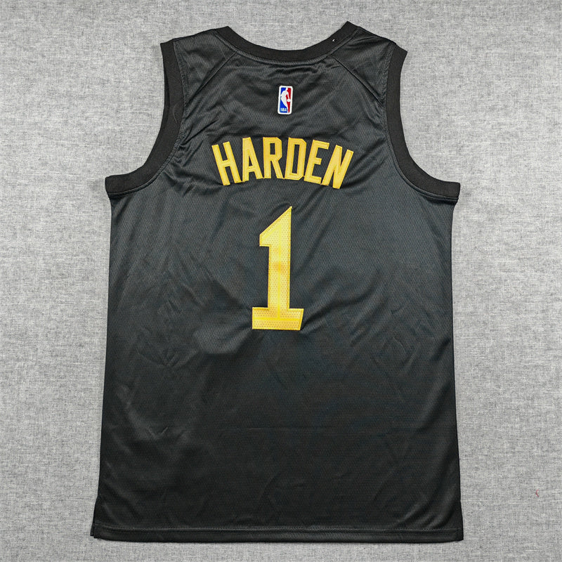 Men's Cleveland Cavaliers James Harden #1 Black Swingman Jersey - Statement Edition