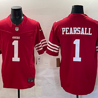 Men's San Francisco 49ers Brock Pearsall #1 Scarlet Player Game Jersey