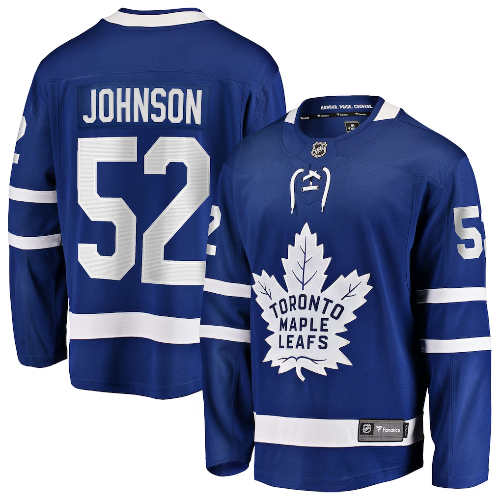 Men's Toronto Maple Leafs Reese Johnson #52 Fanatics Blue Home Breakaway Jersey