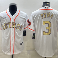 Men's Houston Astros Jeremy Pena #3 White Replica Team Jersey1