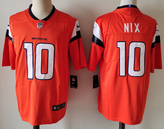 Men's Denver Broncos Bo Nix #10 Orange Team Game Jersey