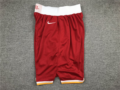 Men's Houston Rockets Red Throwback Basketball Shorts1