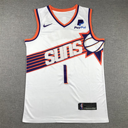 Men's Phoenix Suns Devin Booker #1 White 2023/24 Fast Break Replica Jersey1 - Association Edition