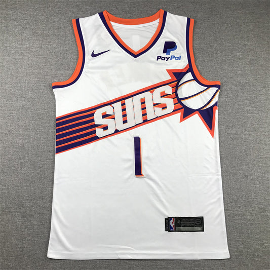 Men's Phoenix Suns Devin Booker #1 White 2023/24 Fast Break Replica Jersey1 - Association Edition