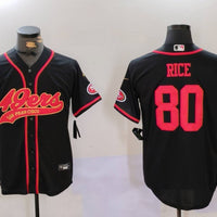 Men's San Francisco 49ers Jerry Rice #80 Black Replica Player Jersey1