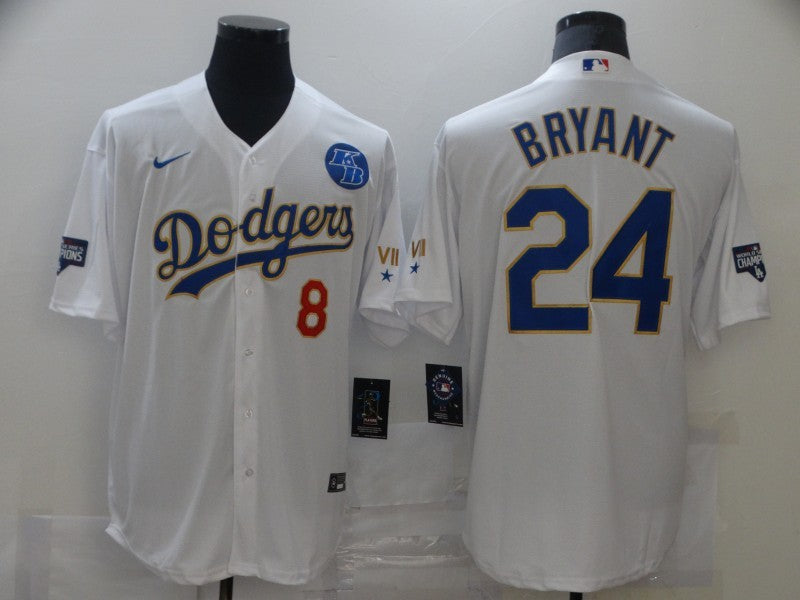 Men's Los Angeles Dodgers Kris Bryant #8-24 White Alternate Game Jersey1