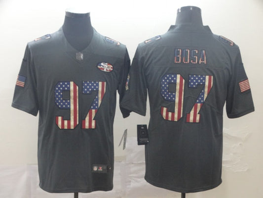 Men's San Francisco 49ers #97 Nick Bosa Black Game Player Jersey1