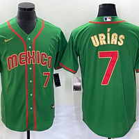 Men's 2023 World Baseball Classic #7 Julio Urias Mexico Jersey1 Green