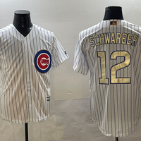 Men's Chicago Cubs Kyle Schwarber #12 White Replica Player Jersey1