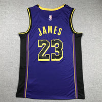 Men's Los Angeles Lakers LeBron James #23 Purple Swingman Jersey1 - Statement Edition