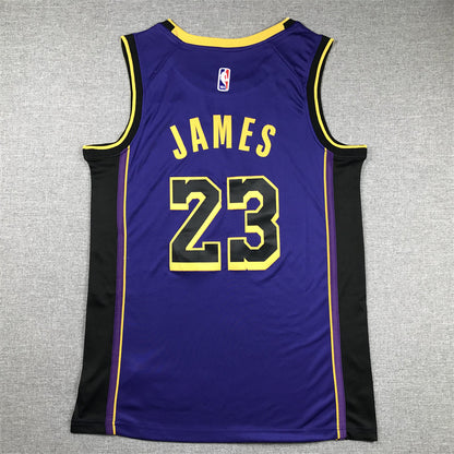 Men's Los Angeles Lakers LeBron James #23 Purple Swingman Jersey1 - Statement Edition