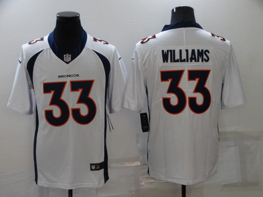 Men's Denver Broncos Javonte Williams #33 White Game Jersey1