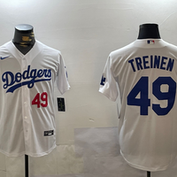 Men's Los Angeles Dodgers Blake Treinen #49 White Replica Player Jersey1
