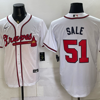 Men's Atlanta Braves Chris Sale #51 White Home Replica Jersey
