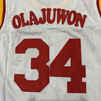 Men's Houston Rockets Hakeem Olajuwon #34 White Hardwood Classics Swingman Jersey1