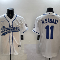 Men's Los Angeles Dodgers Roki Sasaki #11 White Player Jersey1