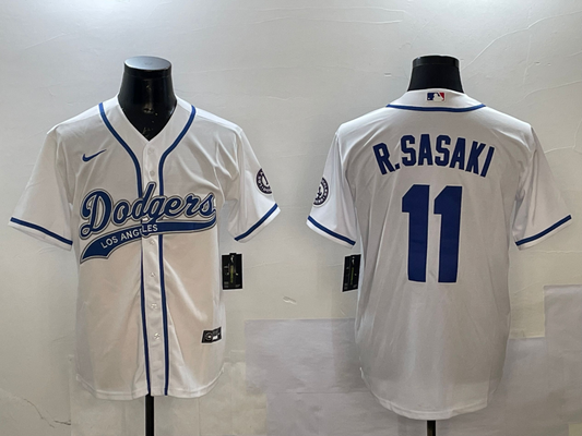 Men's Los Angeles Dodgers Roki Sasaki #11 White Player Jersey1