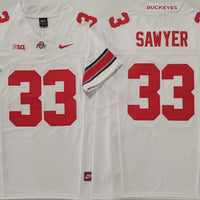 Men's Ohio State Buckeyes Jack Sawyer #33 White Player Game Jersey