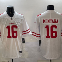 Men's San Francisco 49ers Joe Montana #16 White Game Jersey1
