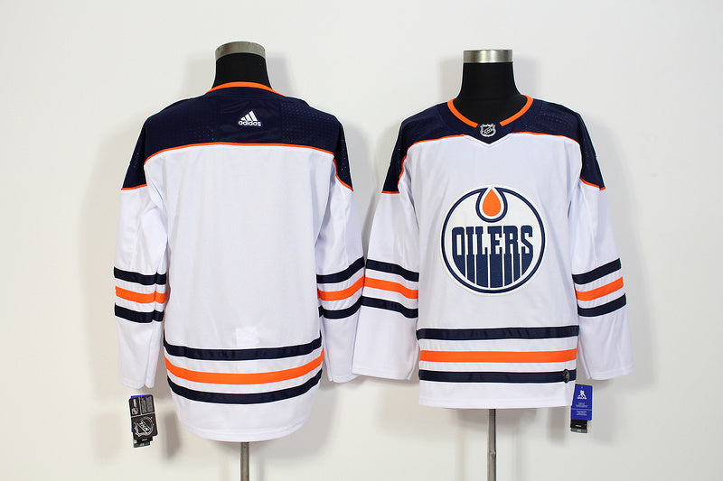 Men's Edmonton Oilers White Away Breakaway Blank Jersey1