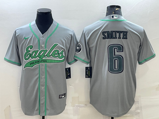 Men's Philadelphia Eagles DeVonta Smith #6 Gray Game Jersey1 Joint Edition