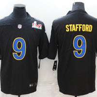Men's Los Angeles Rams Matthew Stafford #9 Black Game Jersey1