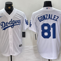 Men's Los Angeles Dodgers Victor Gonzalez #81 White Limited Player Jersey1