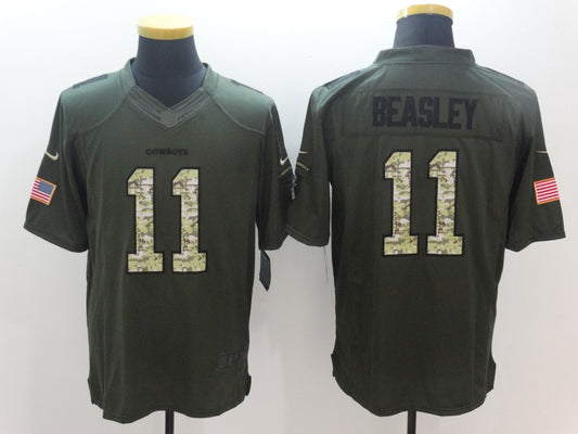 Men's Dallas Cowboys Cole Beasley #11 Army Green Game Jersey1