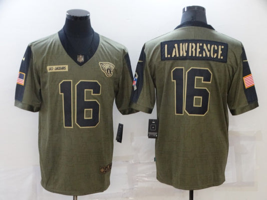 Men's Jacksonville Jaguars Trevor Lawrence #16 Brown Game Jersey1