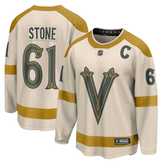 Men's Vegas Golden Knights Mark Stone #61 Cream 2024 NHL Winter Classic Breakaway Player Jersey1