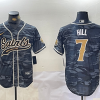Men's New Orleans Saints Taysom Hill #7 Grey Camouflage Player Jersey1