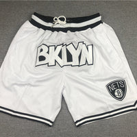 Men's Brooklyn Nets White Basketball Retro Shorts1