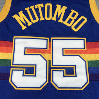 Men's Denver Nuggets Dikembe Mutombo 1991-92 Blue Hardwood Classics Swingman Jersey1