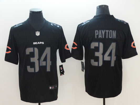 Men's Chicago Bears Walter Payton #34 Black Player Game Jersey1