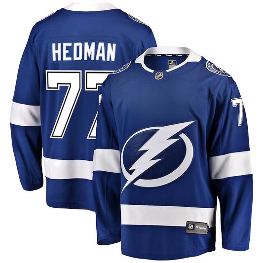 Men's Tampa Bay Lightning Victor Hedman #77 Blue Home Breakaway Jersey1