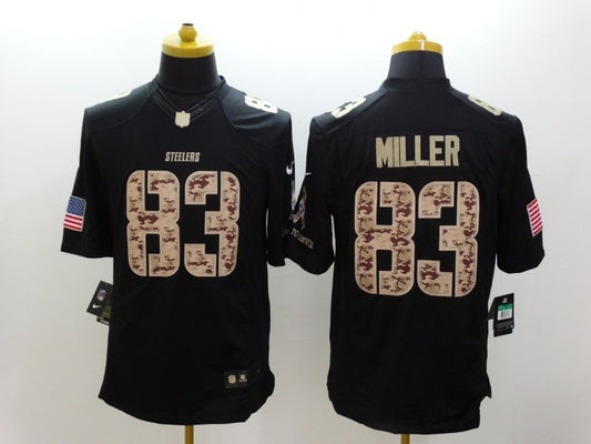 Men's Pittsburgh Steelers Heath Miller #83 Black Game Player Jersey1