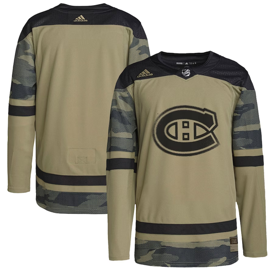 Men's Montreal Canadiens Camo Logo Military Appreciation Team Authentic Practice Blank Jersey1
