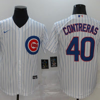 Men's Chicago Cubs Willson Contreras #40 White Replica Baseball Jersey1