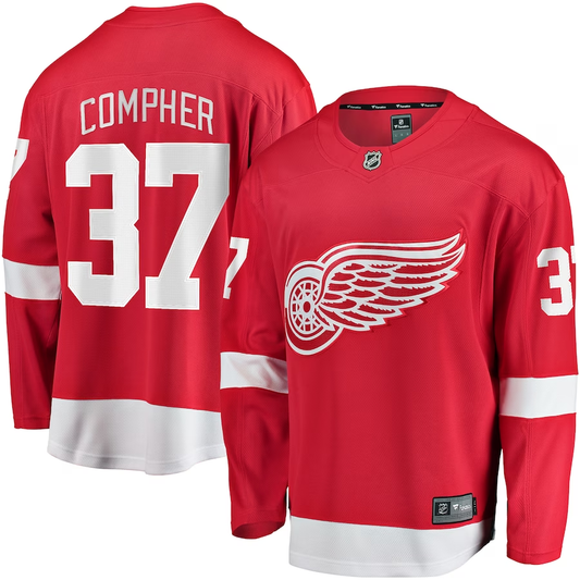 Men's Detroit Red Wings J.T. Compher #37 Red Home Breakaway Jersey1