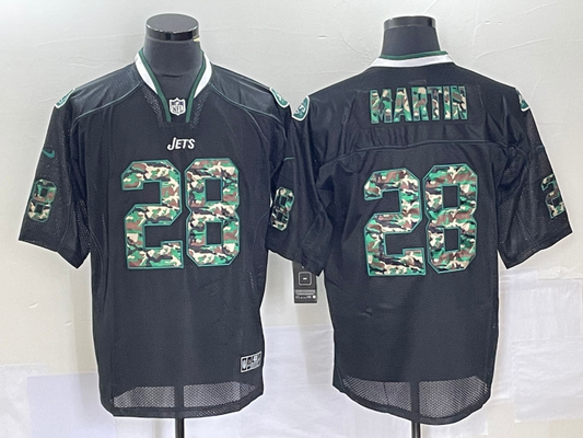Men's New York Jets Curtis Martin #28 Black Player Jersey1