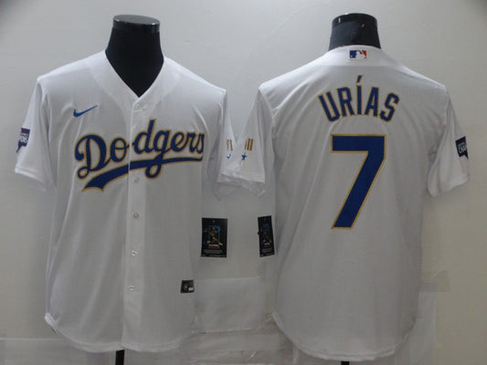 Men's Los Angeles Dodgers Julio Urias #7 White Stitched Jersey1