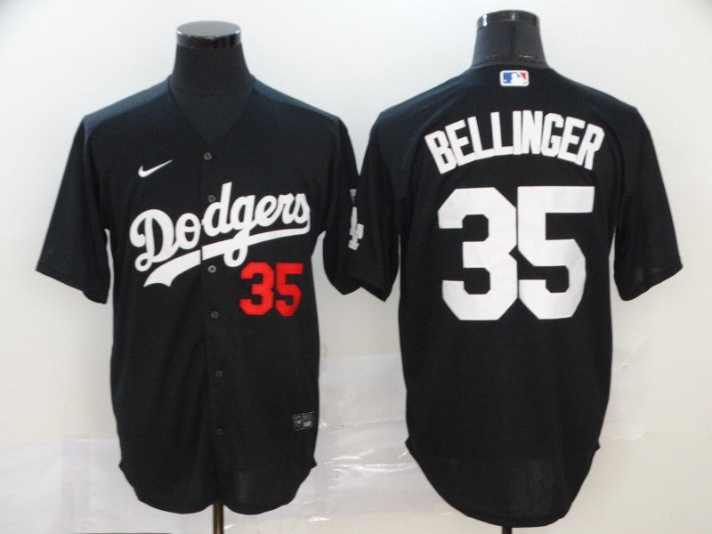 Men's Los Angeles Dodgers Cody Bellinger #35 Black Stitched Jersey1