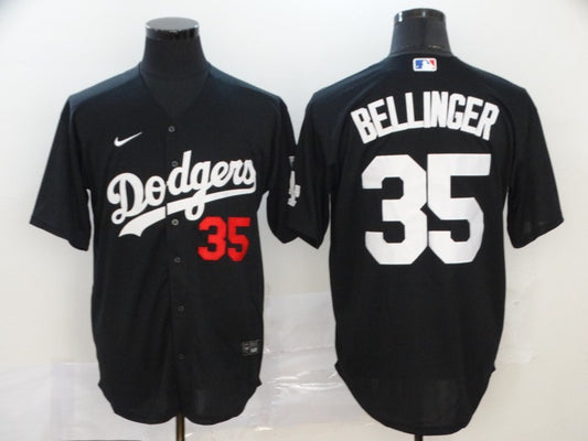 Men's Los Angeles Dodgers Cody Bellinger #35 Black Stitched Jersey1