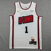 Amen Thompson #1 Houston Rockets White 2024-25 Swingman Player Jersey City Edition - JerseysFreak