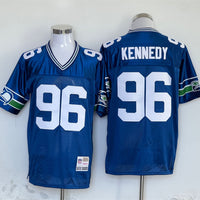 Men's Seattle Seahawks Cortez Kennedy Mitchell & Ness Royal Legacy Replica Jersey1