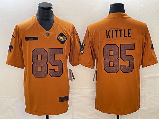 Men's San Francisco 49ers George Kittle #85 Brown 2023 Salute To Service Limited Jersey1