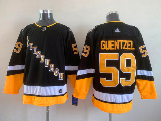 Men's Pittsburgh Penguins Jake Guentzel #59 Black Player Game Jersey1