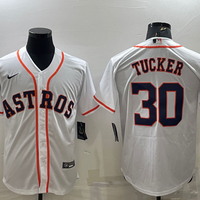 Men's Houston Astros Kyle Tucker #30 White Home Official Replica Player Jersey1